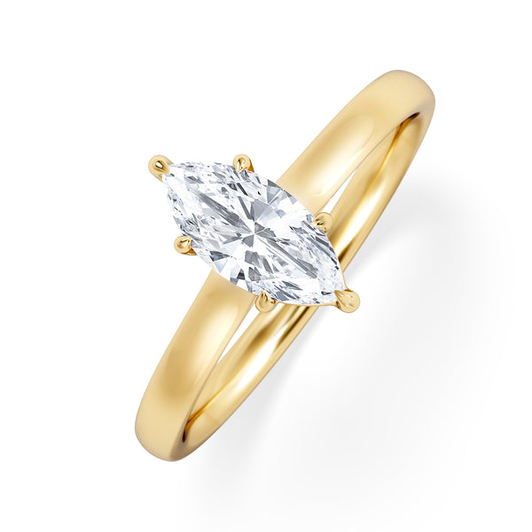 Amora Marquise 0.50ct Engagement Ring F/VS Set in 18K Gold